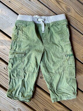 Mini Boden Green Cargo Shorts Elastic Drawstring Waist Kid's Sz 10Y Playwear